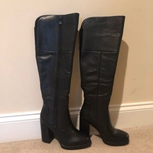 Sam Edelman tall black leather boots size 6, new